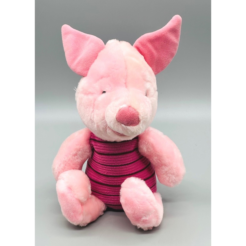 Walt Disney World Piglet Plush Pink Winnie the Pooh Stuffed Animal 1990s 12 inch